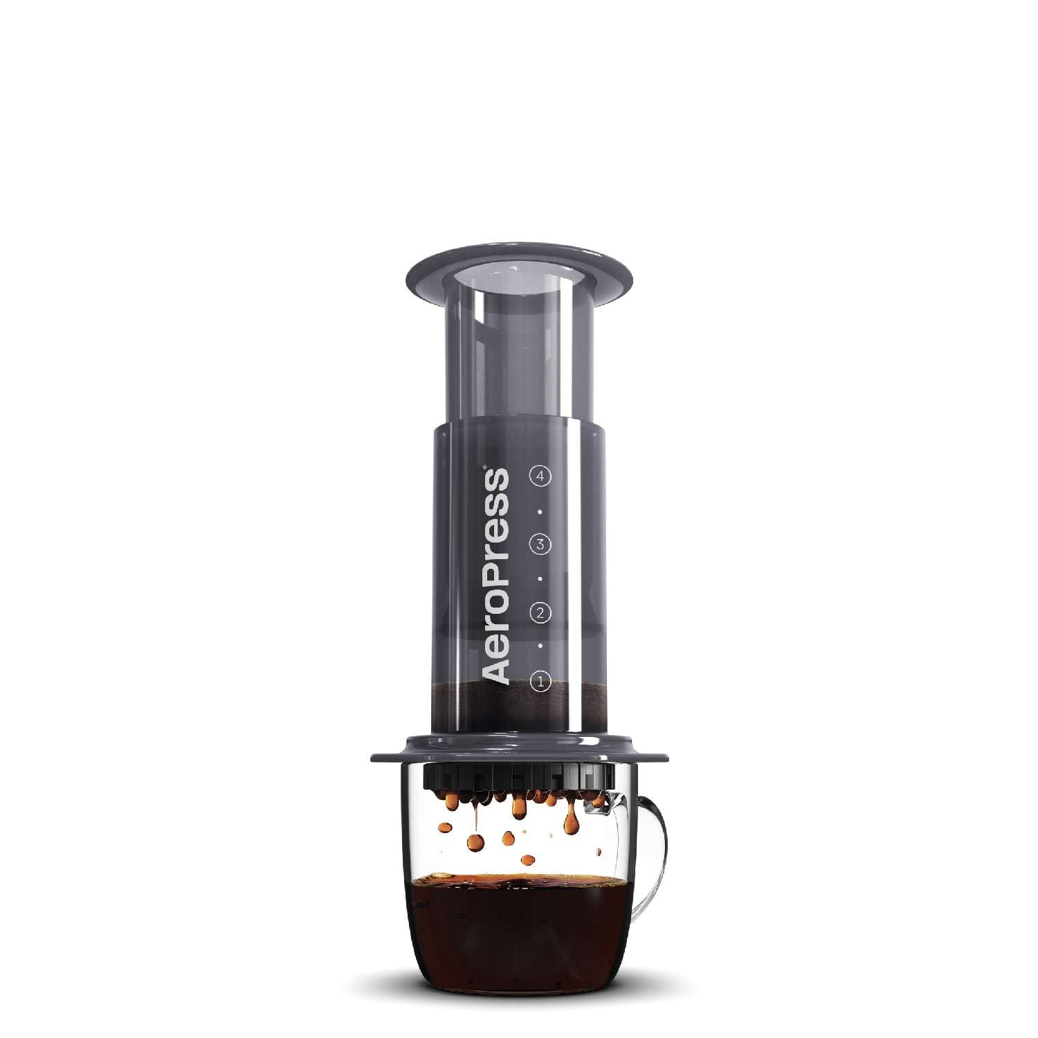 AeroPress Original brewing into a glass