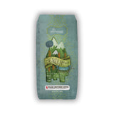 Big Wild Life blend coffee bag with illustrated Alaska mountain scene