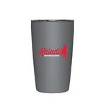Gray MiiR 12oz tumbler with red Kaladi script