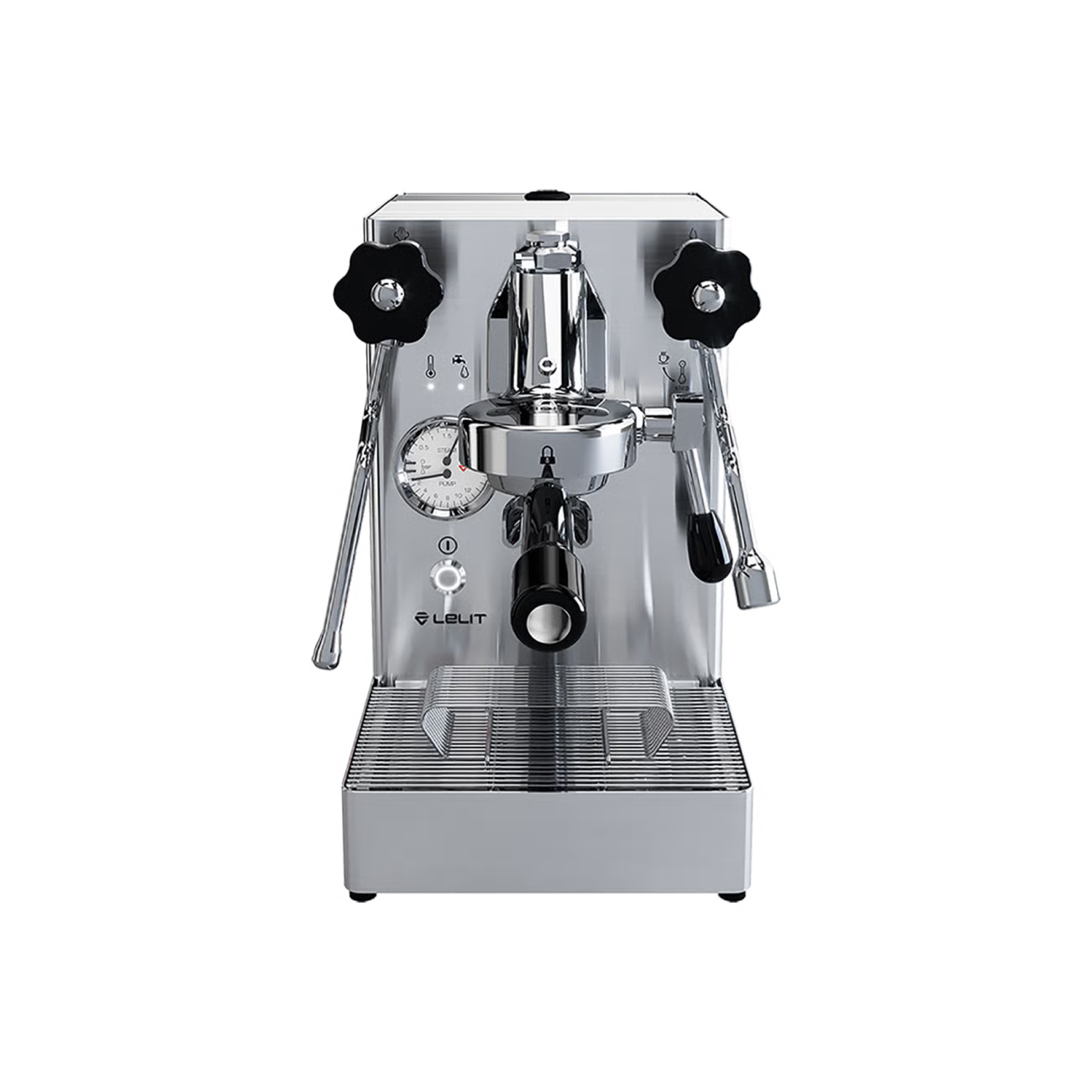 Lelit MaraX espresso machine, stainless front view