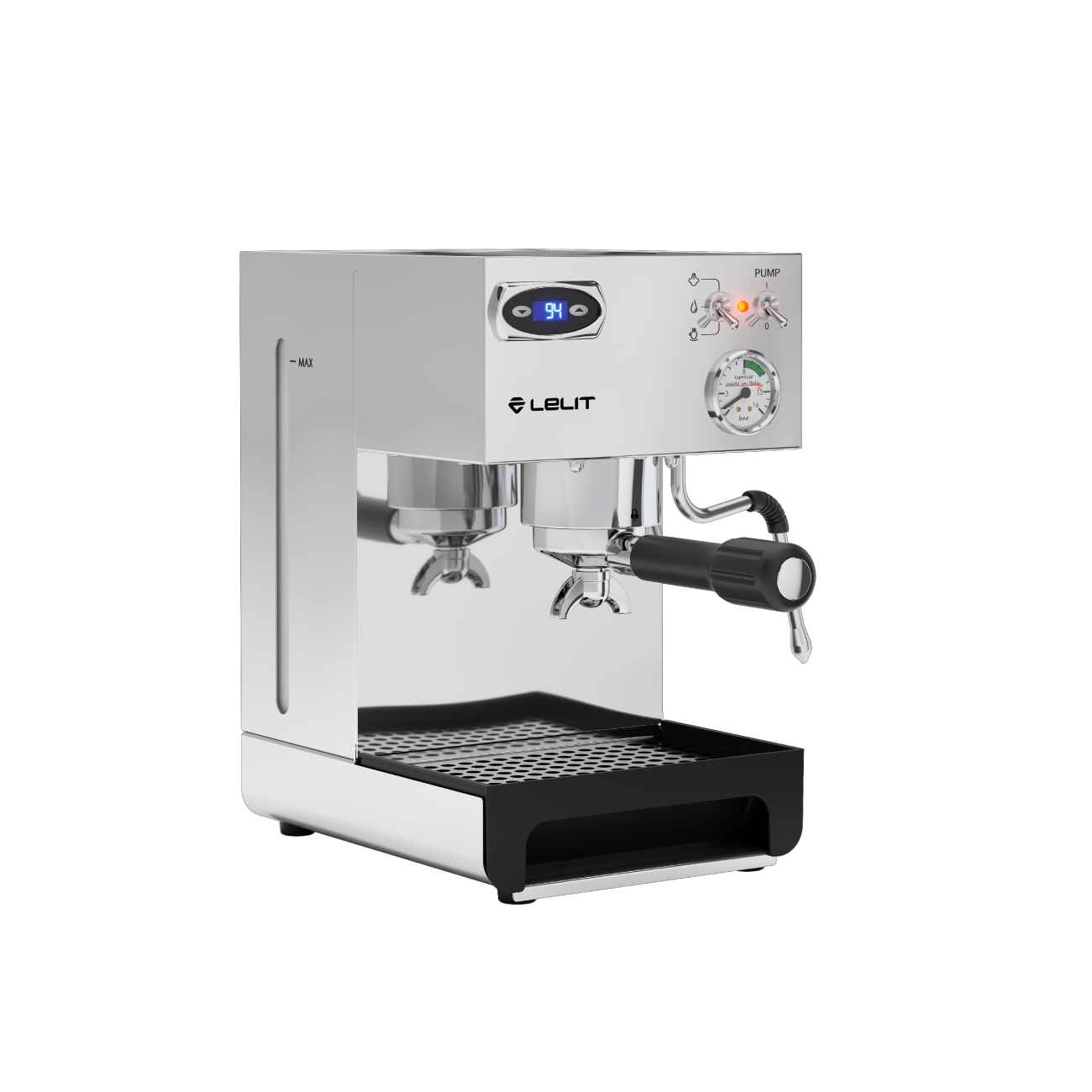 Lelit Anna espresso machine on a knock box drawer base