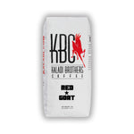 Red Goat blend 1lb bag — white Kaladi Brothers Coffee bag with red goat logo