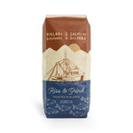 Rise & Grind blend coffee bag with sailing ship illustration — Kaladi Brothers and Salmon Sisters collaboration