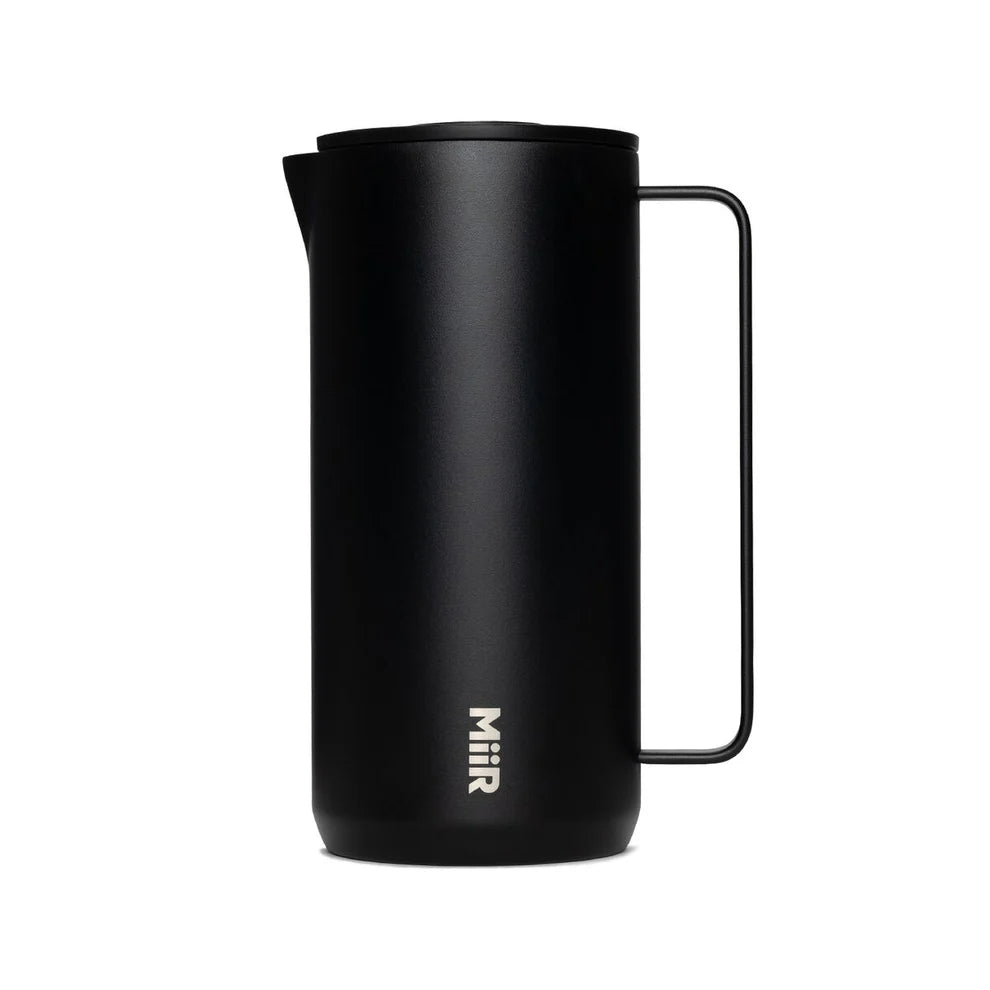 Black MiiR French press, front view